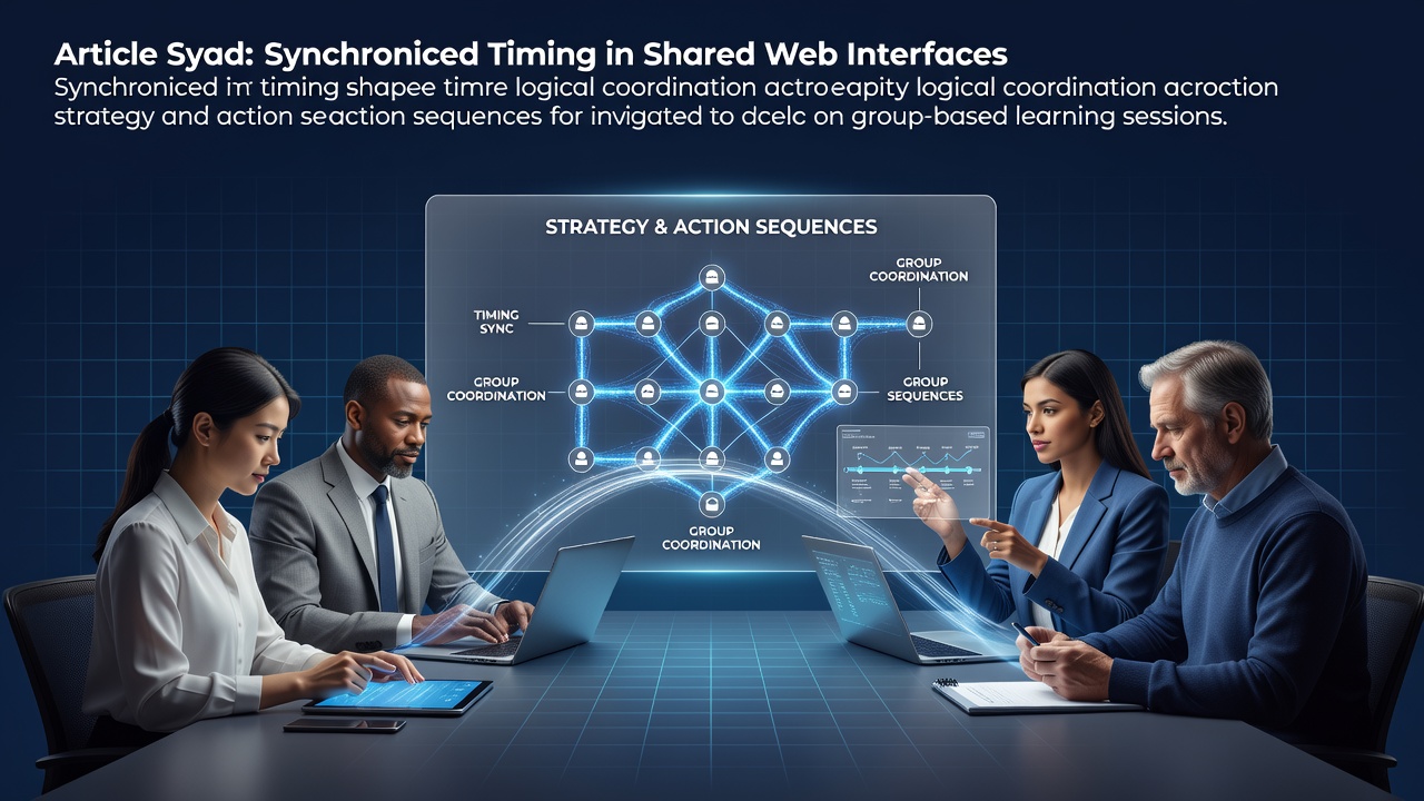 Group of students collaborating on a shared web interface during a timed learning session with synchronized clocks visible on screen