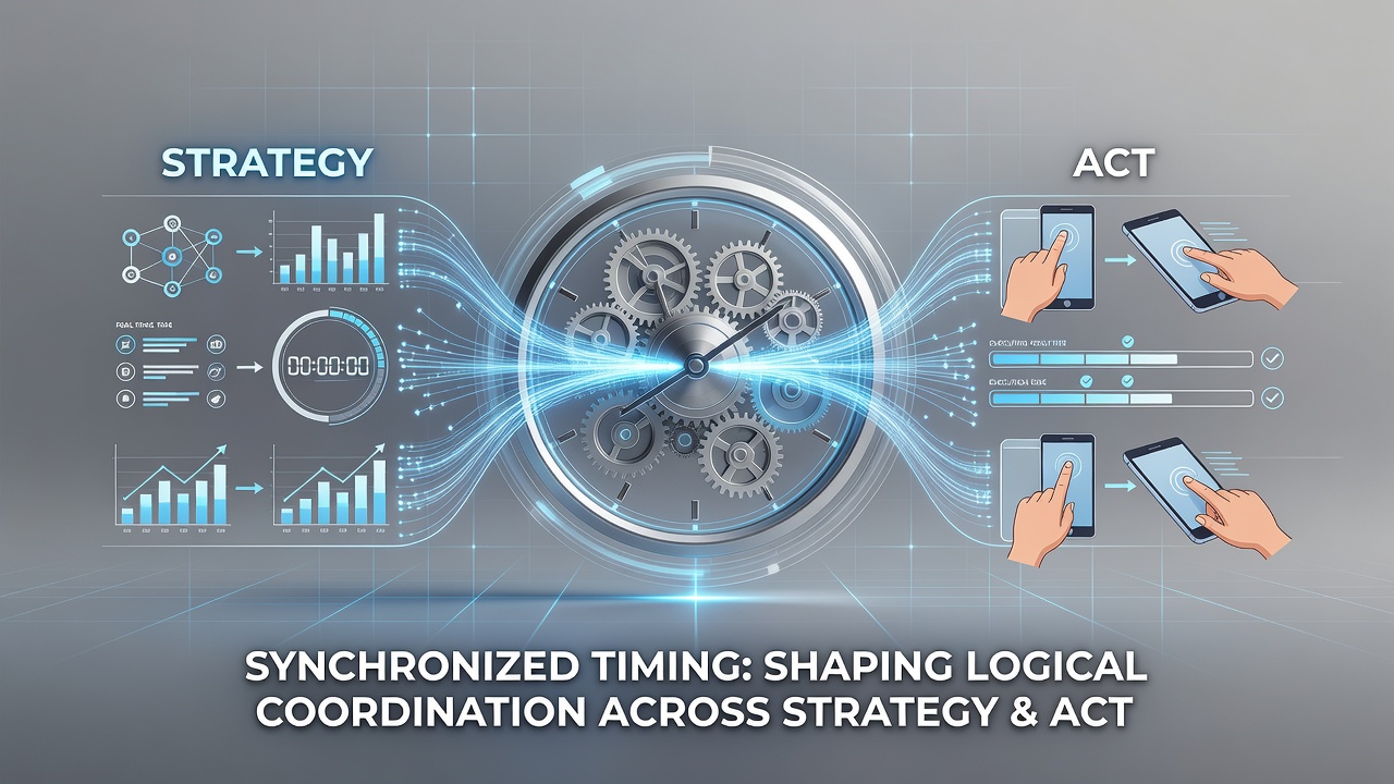 Close-up view of a web-based learning dashboard showing synchronized timers and coordinated strategy elements for multiple users