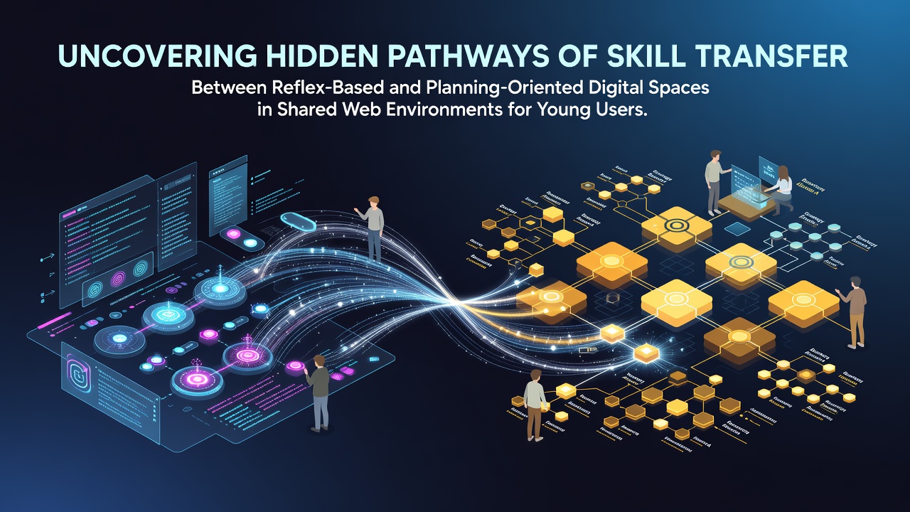Young users navigating shared web interfaces that combine quick reflex tasks with strategic planning modules